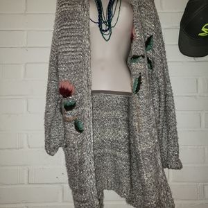 Knit duster with hood